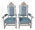 Renaissance Ceremonial Armchairs in Carved Wood Twisted Columns and Lion Heads, Set of 2 For Sale