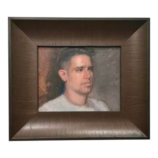 Modern Portrait of a Man on a Board For Sale