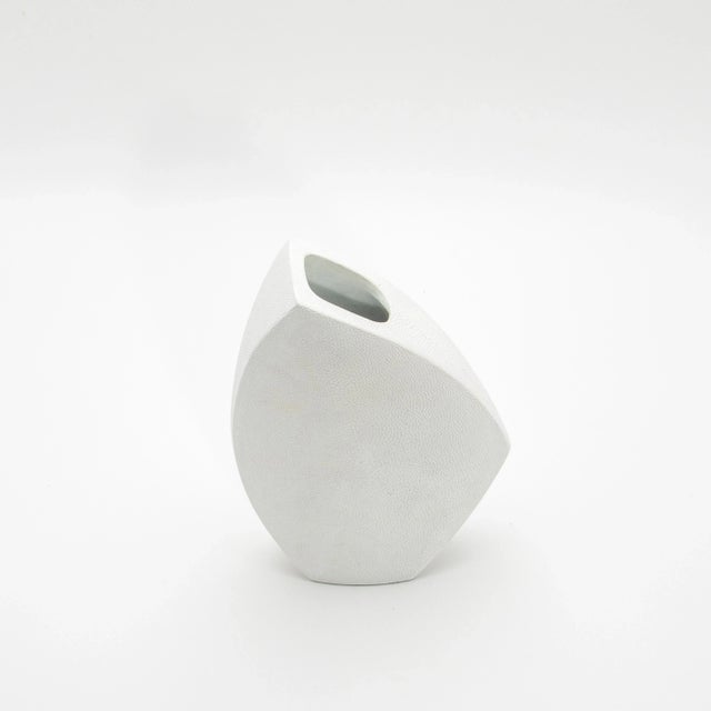 White Shagreen Vase by R&y Augousti For Sale - Image 8 of 9