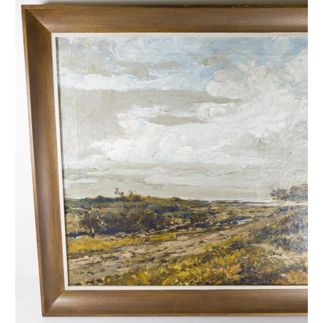 We are selling this attractive English or American school Landscape painting. This impressionist landscape of a dune scene...