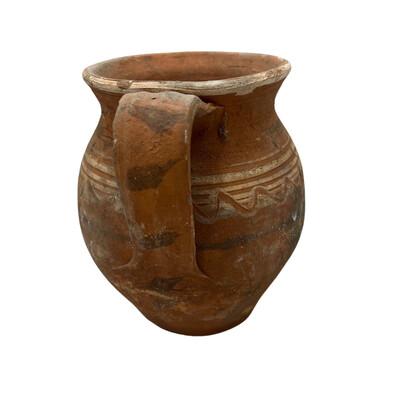 This antique one-handle terra cotta vessel from Hungary is a wonderful addition to any Farmhouse decor. The rustic pottery...