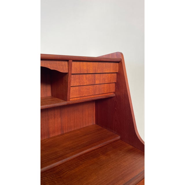 Mid-Century Danish Teak Bureau with Pull-Out Desk and Drawers, 1960s For Sale - Image 15 of 18