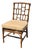 Vintage Baker Furniture Chippendale Bamboo Side Chair W Leather Straps For Sale