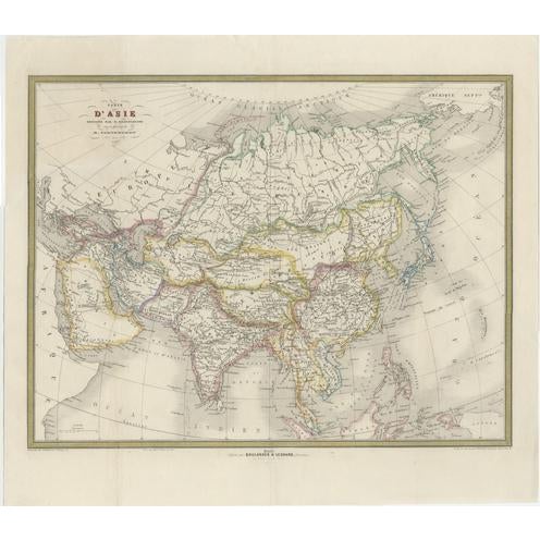 French Map of Asia with Russia, China and India by Cortambert, 1864 For Sale - Image 10 of 10
