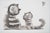 Laszlo Tibay (1962) Mother Cat and Her Kitten Original ink and wash drawing Signed upper right Authenticated by the...