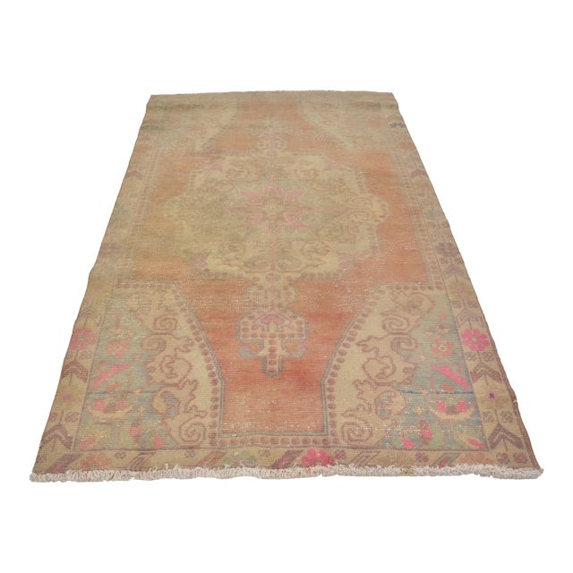 Vintage Handknotted Oushak Rug For Sale