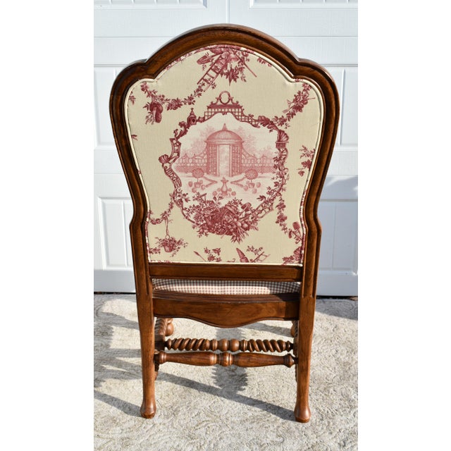 Vintage Bernhardt Carved Set of Four High Back Country French Dining Chairs For Sale - Image 9 of 12