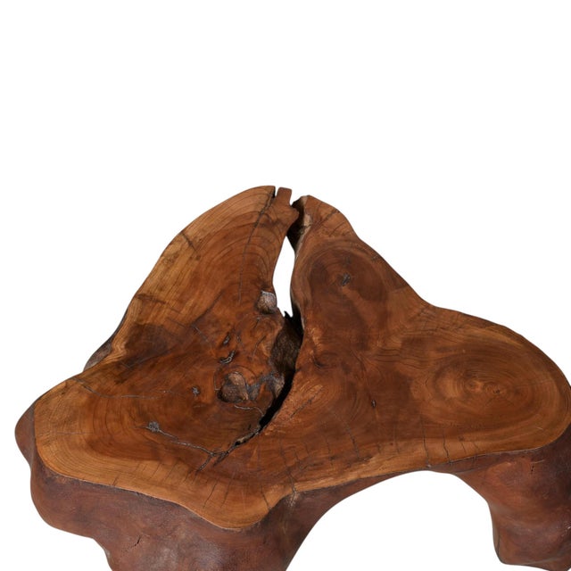 Sculptural Organic Modern Solid Wood Side Table For Sale - Image 4 of 9