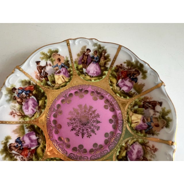 Carlsbad Porcelain Vintage Pink Love Story Tea Cup and Saucer by JKW Decor Carlsbad of Germany For Sale - Image 4 of 10