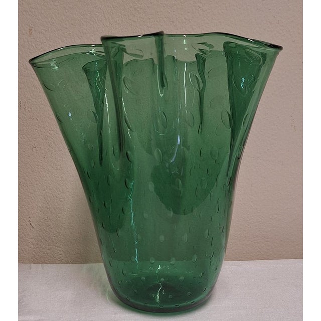 Italian Handmade Glass Vase, 1970s For Sale - Image 6 of 6