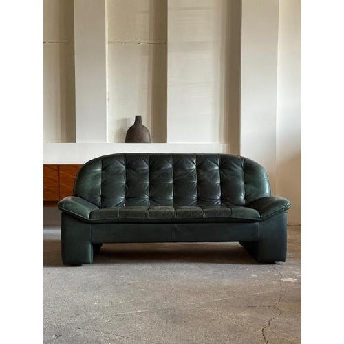 Brutalist Armchair and Sofa in Green Leather from Knoll, Germany, 1970s, Set of 2 For Sale - Image 10 of 18