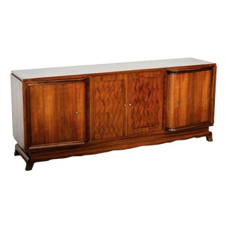 Art Deco French Walnut Sideboard by Jules Leleu, 1930s For Sale