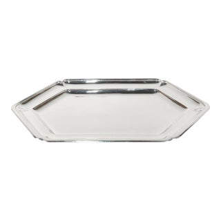 Cartier / Robert Linzeler Art Deco 950 Sterling Silver Serving Tray / Platter For Sale