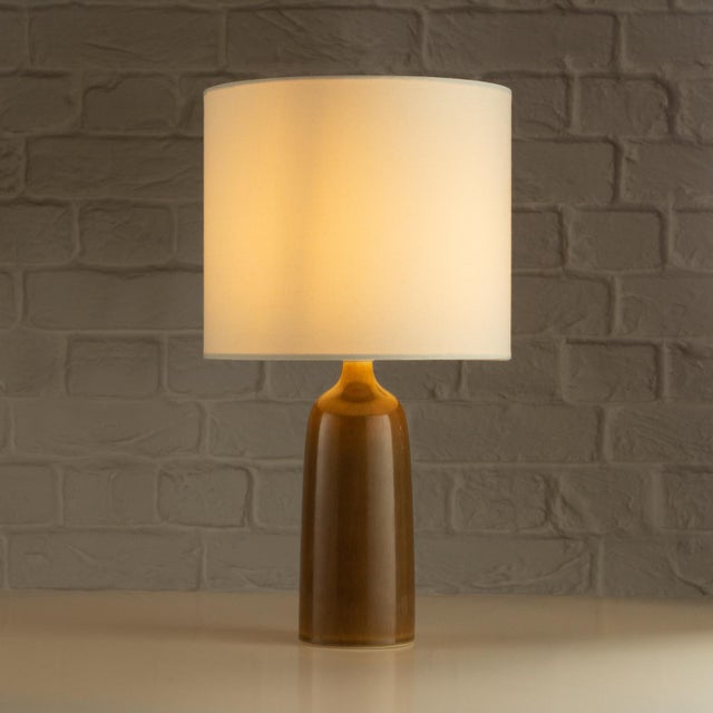 Brown Hares Fur Glaze Table Lamp by Palshus, Denmark, 1960s For Sale - Image 8 of 8