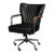 Industrial Black Leather Desk Chair For Sale