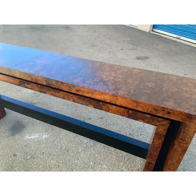 1990s Modern Sofa Console Table With Custom Finish For Sale - Image 5 of 5