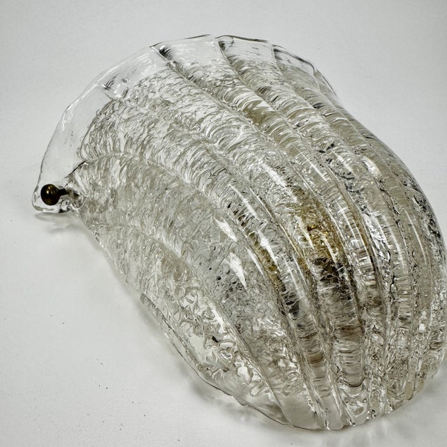 Vintage Murano Ice Glass Wall Lamp, Italy, 1970s For Sale - Image 8 of 9