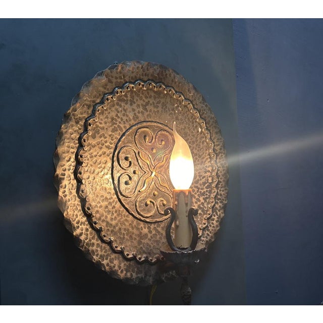 1970s Wrought Iron Wall Sconces, Italy, 1970s, Set of 2 For Sale - Image 5 of 12