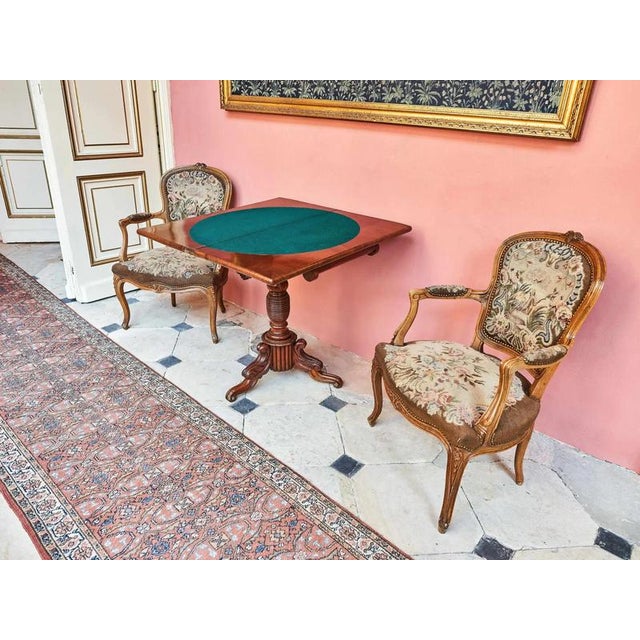 Wood Antique Extendable Game Table For Sale - Image 7 of 8
