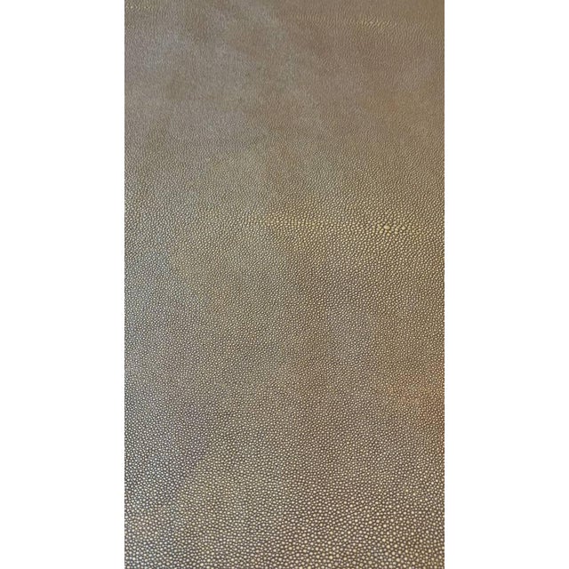 Modern Shagreen Vinyl Fabric - Taupe-Copper Colored - 33 Ft. Continuous For Sale - Image 3 of 5