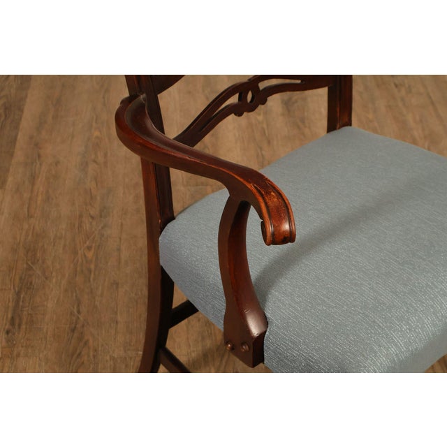 1940's Chippendale Style Set Of Six Mahogany Ladder Back Dining Chairs For Sale - Image 9 of 18