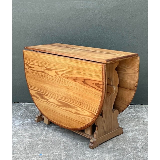 Wood Vintage Drop Leaf Dining Table For Sale - Image 7 of 12