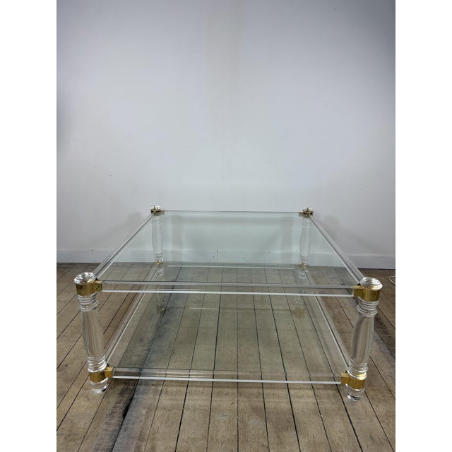 1970s Hollywood Regency Coffee Table in Altuglass and Glass, 1970s For Sale - Image 5 of 9