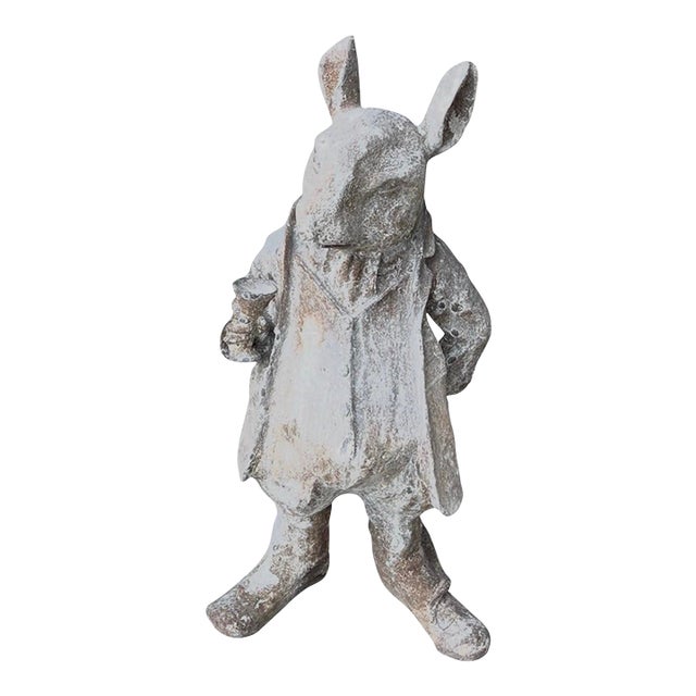 Vintage Cast Iron Anthropomorphic Gentleman Dandy Mouse Garden Statue For Sale