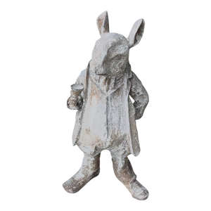 Vintage Cast Iron Anthropomorphic Gentleman Dandy Mouse Garden Statue