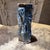 Textured Geometric Blue Vase Modern Studio Art Pottery For Sale - Image 4 of 8
