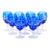 Val Saint Lambert Cobalt Blue Crystal Wine & Water Glasses Service for 9 People For Sale