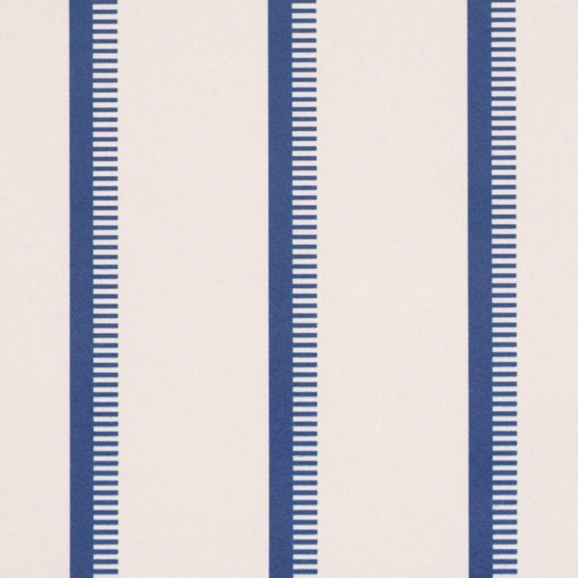 Traditional Schumacher Tyla Stripe Wallcovering In Indigo For Sale - Image 3 of 6