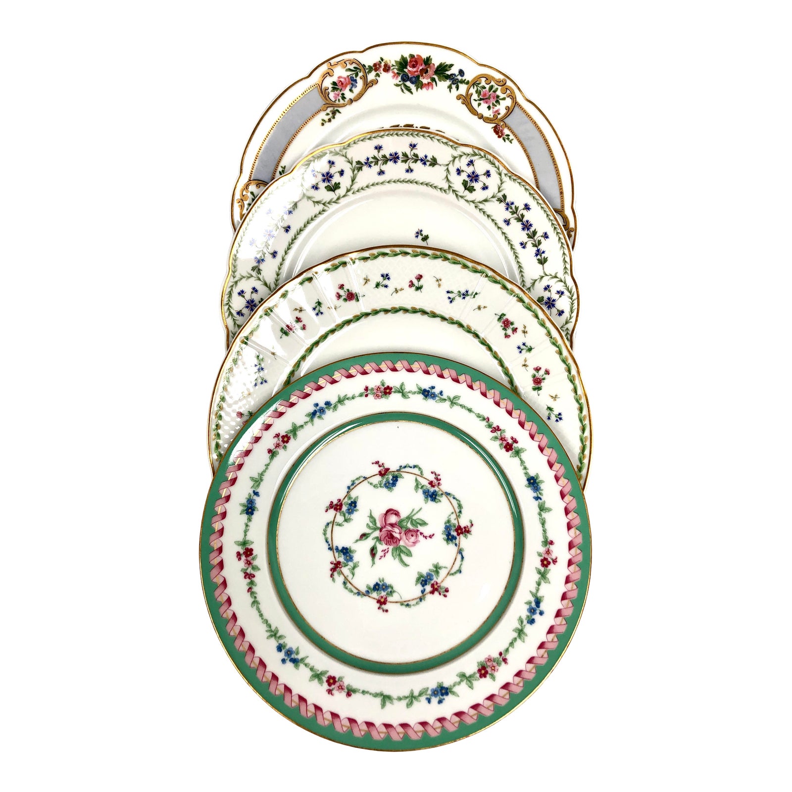 Limoges China Mismatched Dinner Plates Set of 4 Chairish