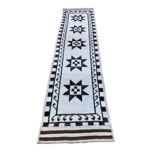 Vintage Turkish Neutral Runner Rug
