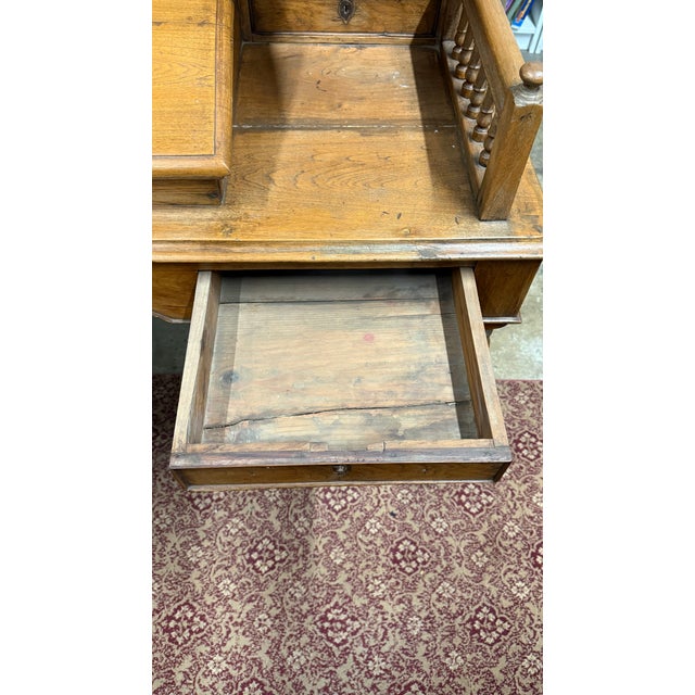 19th Century Antique Wooden Secretary Desk For Sale - Image 10 of 12