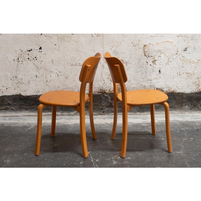 Wood Pair of Swedish Elm Bentwood Chairs in the Style of Alvar Aalto For Sale - Image 7 of 11