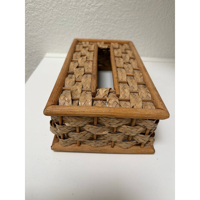 Vintage Rustic Wood Tissue Box Cover For Sale - Image 4 of 7