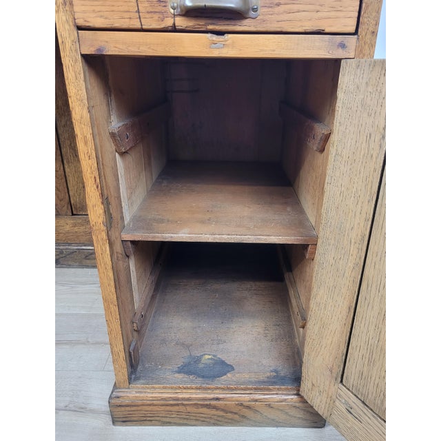 Brown Vintage Pedestal Desk in Oak, 1930s For Sale - Image 8 of 18
