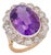 19th Century Victorian 11.40 Carat Amethyst Diamond 18k Yellow Gold Cluster Ring, Size 6.25 For Sale