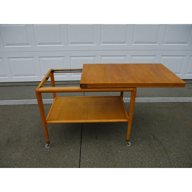 Mid-Century Modern Mid-Century Modern Robsjohn-Gibbings for Widdicomb Flip Top Server Bar Cart -Professionally Restored For Sale - Image 3 of 13