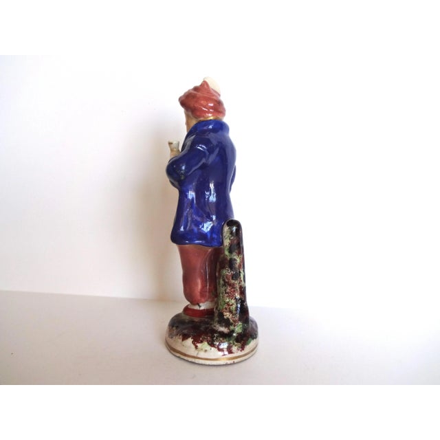 Staffordshire 19th-Century Antique Staffordshire Figurine of a Man in a Blue Coat and Turban For Sale - Image 4 of 10