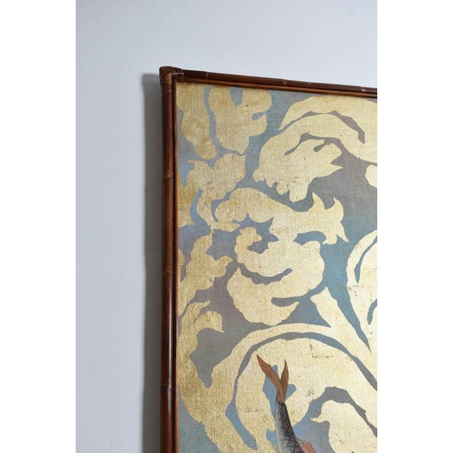 Fishes and Foliage Print on Canvas, 1970s For Sale - Image 3 of 5