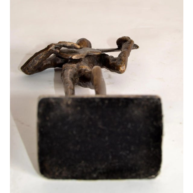 20th Century Handmade Bronze Guitar Player Figurine Sculpture Figurine Fine Art For Sale - Image 12 of 13