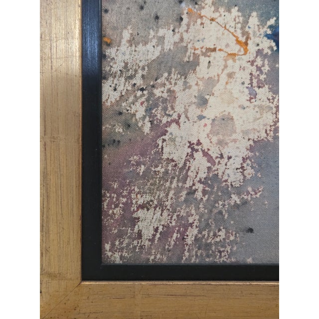 Very Large 6 Ft Framed Abstract Mixed Media Painting on Canvas, Signed 1978 For Sale - Image 11 of 18