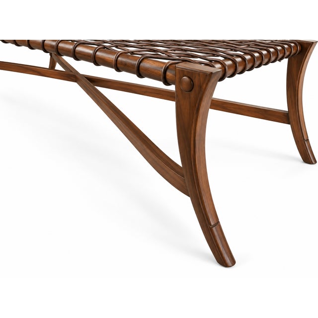 Klismos Style Solid Walnut Chaise Lounge For Sale - Image 4 of 6