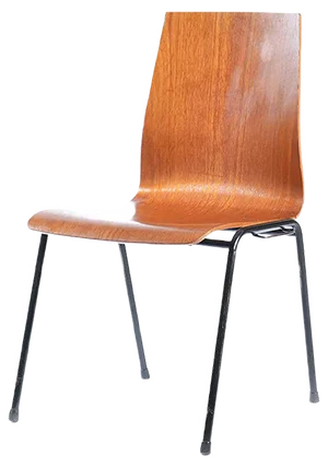 German Teak Plywood Stacking Chair, 1960s