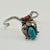 American 1950s Vintage Southwestern Navajo Turquoise, Coral & Sterling Cuff Bracelet For Sale - Image 3 of 11