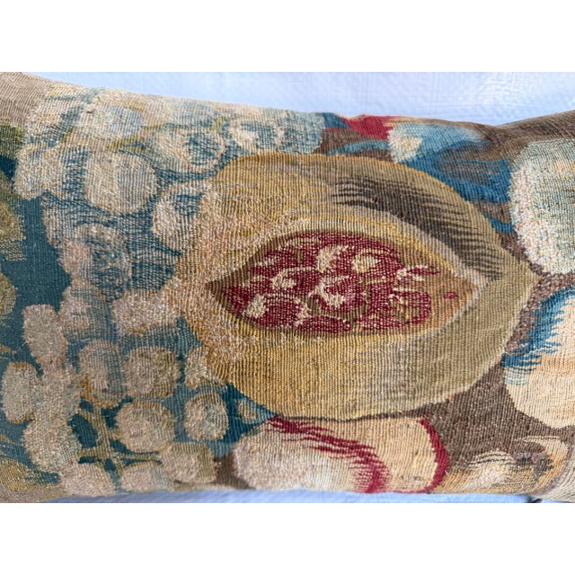 17th Century 17th Century Brussels Fruit and Vine Tapestry Pillow For Sale - Image 5 of 7