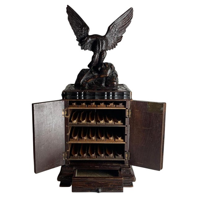 Wood 19th Century Black Forest Hand Carved Humidor For Sale - Image 7 of 12