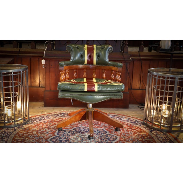 Captain's Swivel Leather Armchair, 2010s For Sale - Image 18 of 18